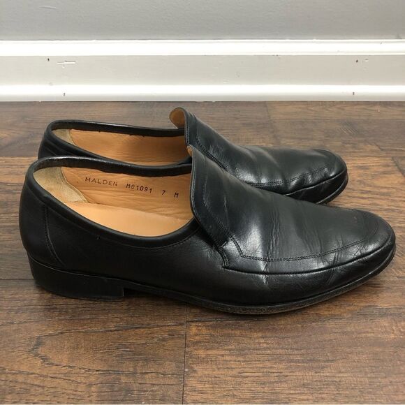 Bruno Magli Malden Size 7M Loafer Handmade Black Dress Shoe Italian - Picture 4 of 15